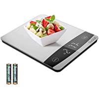 OVOOR Báscula Digital de Cocina 10kg-22 lbs Balanza Alimentos Multifuncional con Superficie de Vidrio Templado y…